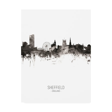 Michael Tompsett 'Sheffield England Skyline Portrait II' Canvas Art,35x47